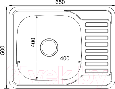 Мойка кухонная Mixline R 533712 (с сифоном)