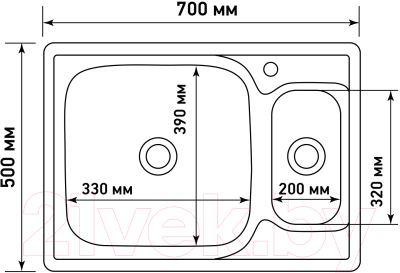 Мойка кухонная Mixline 538197 (с сифоном)