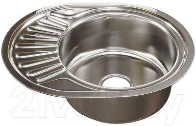 Мойка кухонная Mixline Овал R 533710 (с сифоном) - фото