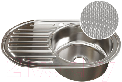 Мойка кухонная Mixline Овал R 532305 (с сифоном) - фото