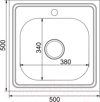 Мойка кухонная Mixline 527973 (с сифоном)