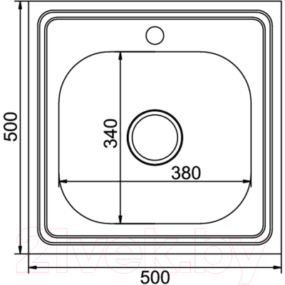 Мойка кухонная Mixline 527972 (с сифоном)