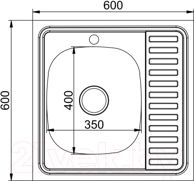 Мойка кухонная Mixline R 528015 (с сифоном)