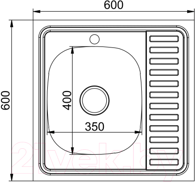 Мойка кухонная Mixline L 528018 (с сифоном)