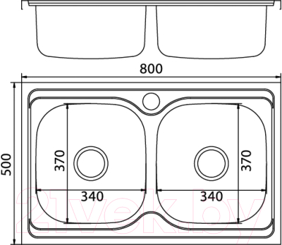 Мойка кухонная Mixline 530528 (с сифоном)