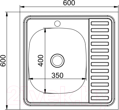 Мойка кухонная Mixline 527975 (с сифоном)
