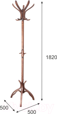 Вешалка для одежды Мебелик В 12Н (средне-коричневый)