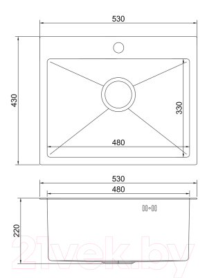 Мойка кухонная Mixline Pro 547233 (сатин, с сифоном)
