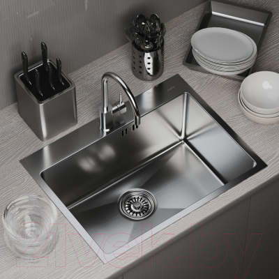 Мойка кухонная Mixline Pro 547235 (сатин, с сифоном)