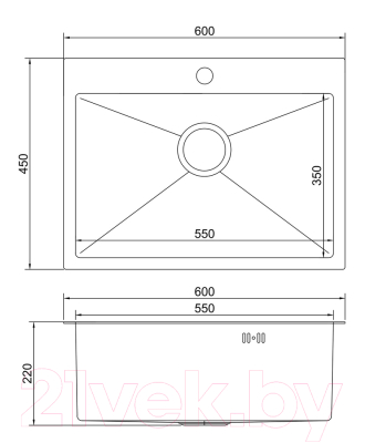 Мойка кухонная Mixline Pro 547235 (сатин, с сифоном)