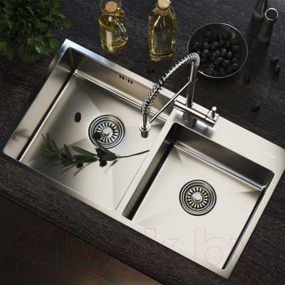 Мойка кухонная Mixline Pro 547240 (сатин, с сифоном)