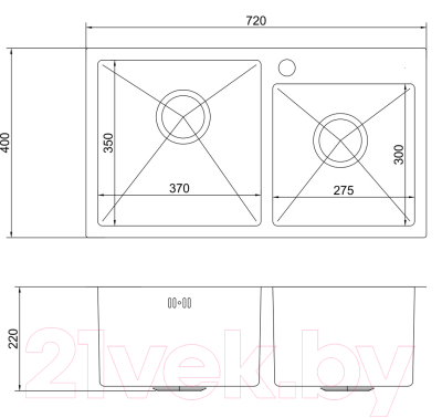 Мойка кухонная Mixline Pro 547240 (сатин, с сифоном)