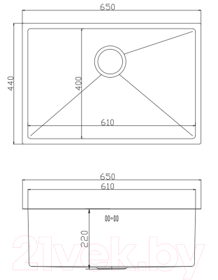 Мойка кухонная Mixline Pro 548572 (сатин, с сифоном)