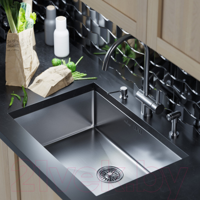 Мойка кухонная Mixline Pro 548572 (сатин, с сифоном)