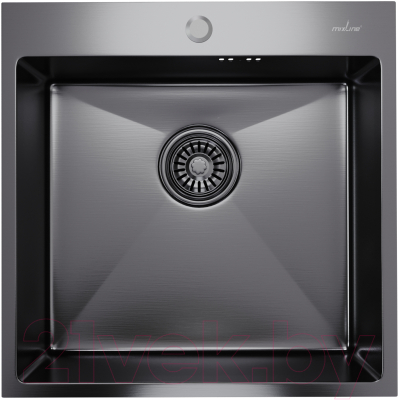 Мойка кухонная Mixline Pro 547230 (черный графит, с сифоном) - фото