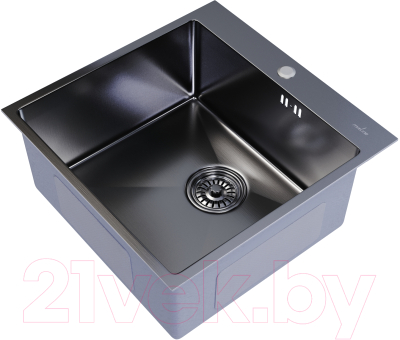 Мойка кухонная Mixline Pro 547230 (черный графит, с сифоном)