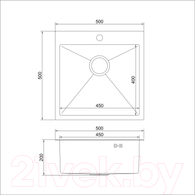 Мойка кухонная Mixline Pro 547230 (черный графит, с сифоном)