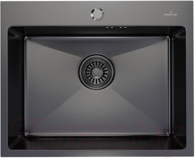 Мойка кухонная Mixline Pro 547234 (черный графит, с сифоном) - фото
