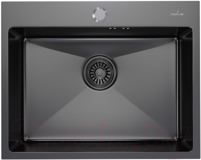 Мойка кухонная Mixline Pro 547236 (черный графит, с сифоном) - фото