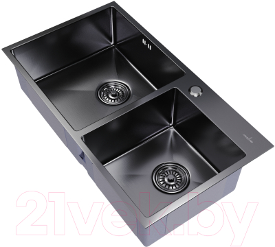 Мойка кухонная Mixline Pro 547241 (черный графит, с сифоном)