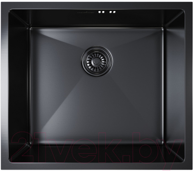Мойка кухонная Mixline Pro 548569 (черный графит, с сифоном) - фото