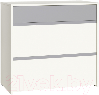 Комод Mobi Торонто 13.321 (белый PE шагрень/стальной серый 1700 PE) - фото