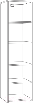 Стеллаж Mobi Торонто 13.13 комбинированный (белый PE шагрень/стальной серый 1700 PE)