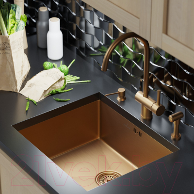 Мойка кухонная Mixline Pro 548571 (бронза, с сифоном)