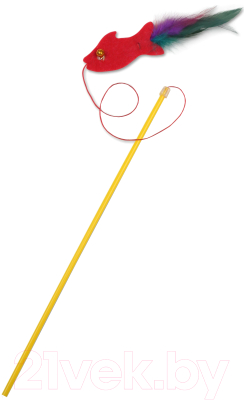 Игрушка для кошек Сибирская кошка Удочка-дразнилка Рыбка - фото