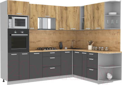 Готовая кухня Интерлиния Мила Лайт 1.88x2.6 правая без столешницы - фото