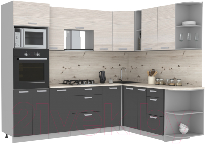 Готовая кухня Интерлиния Мила Лайт 1.88x2.6 правая без столешницы