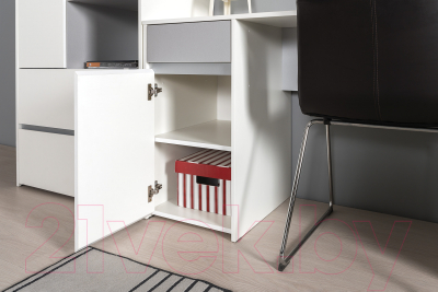 Письменный стол Mobi Торонто 12.149 (белый PE шагрень/стальной серый 1700 PE)