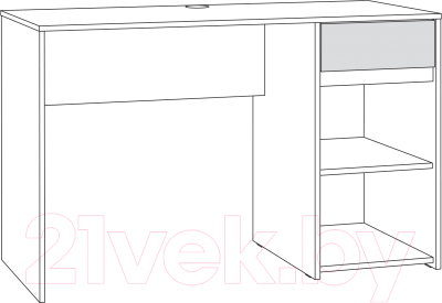 Письменный стол Mobi Торонто 12.149 (белый PE шагрень/стальной серый 1700 PE)