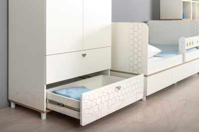 Кровать-тахта детская Mobi Эйп 11.40 (белый PE шагрень/белая шагрень 4101 ПВХ)