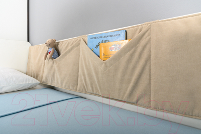 Кровать-тахта детская Mobi Эйп 11.40 (белый PE шагрень/белая шагрень 4101 ПВХ)