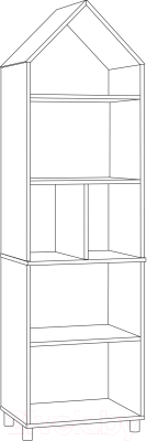 Стеллаж Mobi Эйп 13.14 комбинированный (белый PE шагрень/дуб белый Exclusive OW D4430)