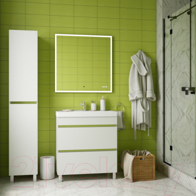 Зеркало Briz Элен Классик 80x80 / 227 01-42080-00 00 (с подсветкой, подогревом и часами)