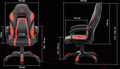 Кресло геймерское A4Tech Bloody GC-350 (черный/красный)