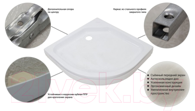 Душевой поддон Triton Полукруг ПД6 100x100