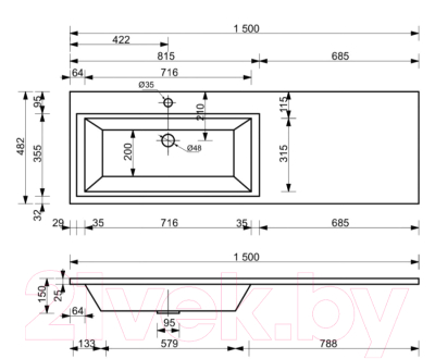 Тумба с умывальником Эстет Dallas Luxe R / ФР-00009838