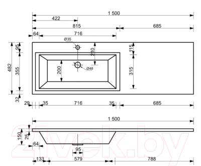 Тумба с умывальником Эстет Dallas Luxe L / ФР-00009683