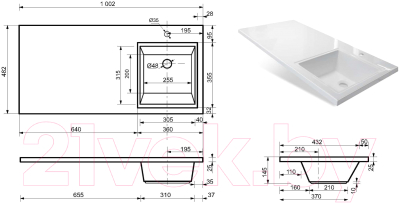 Тумба с умывальником Эстет Dallas Luxe R / ФР-00002318