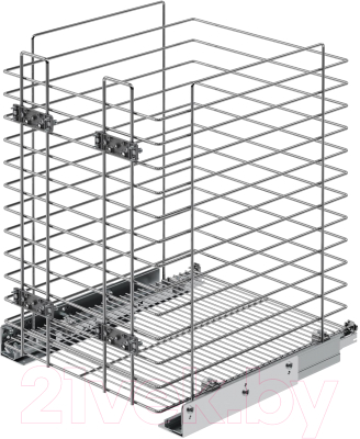 Корзина для белья выдвижная Starax S-8055-C (хром) - фото
