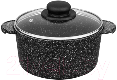 Кастрюля Elan Gallery Гармония вкуса / 120711 (черный мрамор) - фото