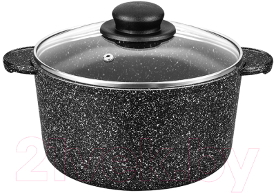 Кастрюля Elan Gallery Гармония вкуса / 120285 (черный мрамор) - фото