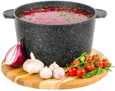 Кастрюля Elan Gallery Гармония вкуса / 120287 (черный мрамор)