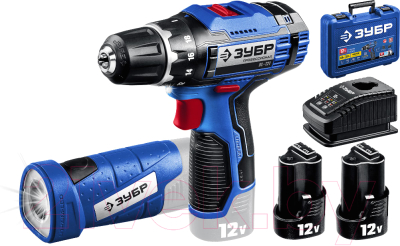 Аккумуляторная дрель-шуруповерт Зубр Профессионал / DL-121-22F - фото