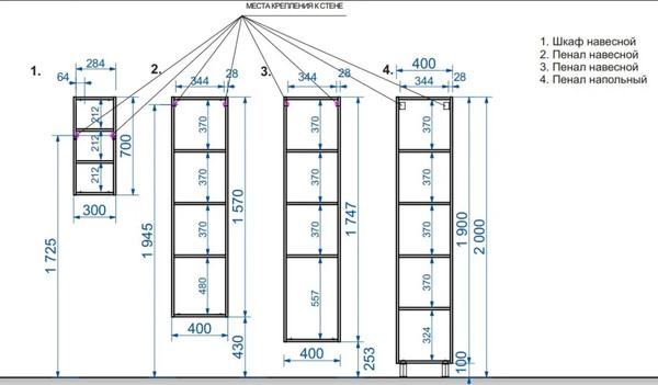 Шкаф-пенал для ванной Эстет Dallas Luxe правый 400x340x1747 / ФР-00001945