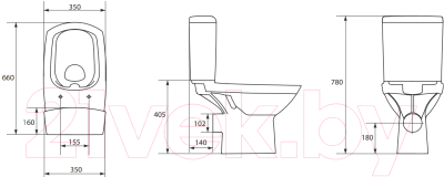 Унитаз напольный Cersanit Carina New Clean On