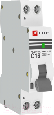 Дифференциальный автомат EKF АВДТ-63М 16А/10мА / DA63M-16-10 - фото